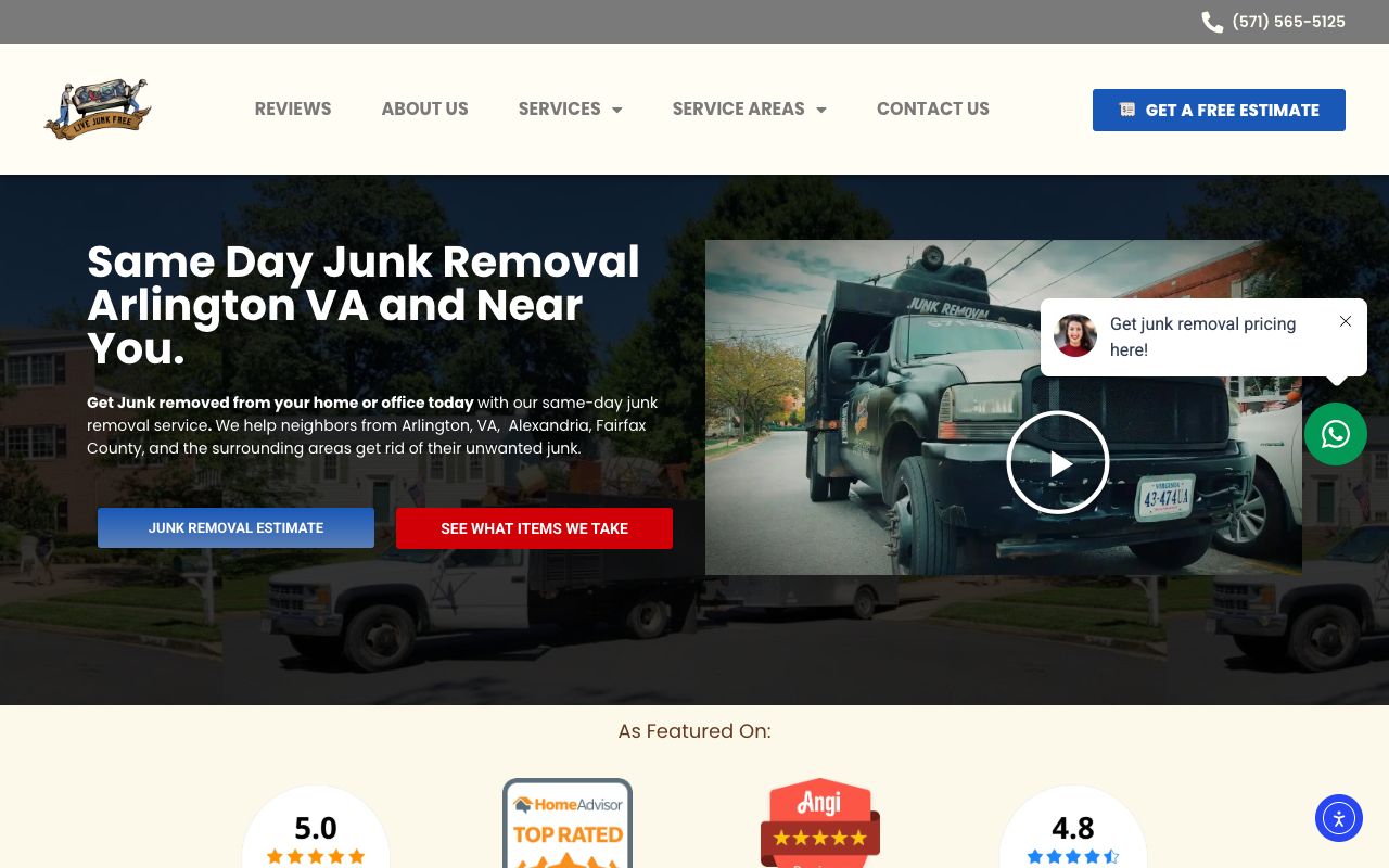 Live Junk Free website, built by SoloFresh